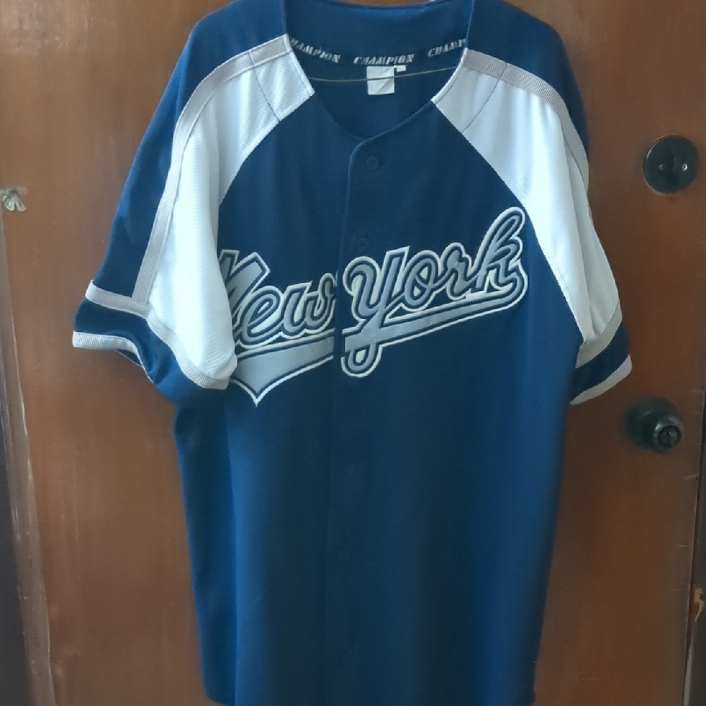 Champion New York Navy and White Jersey